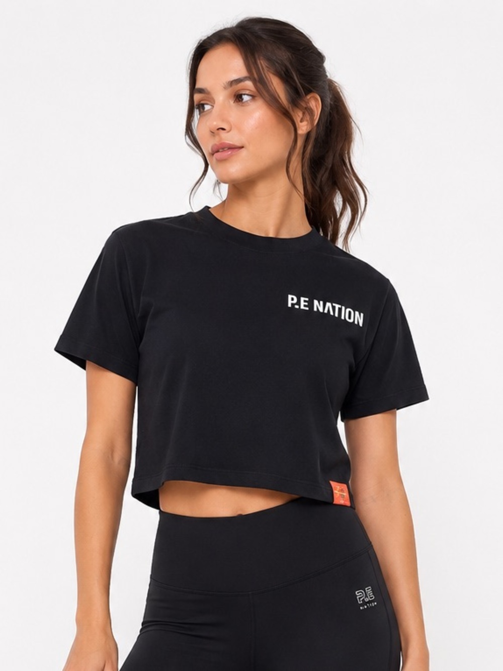 P.E Nation cropped logo tee